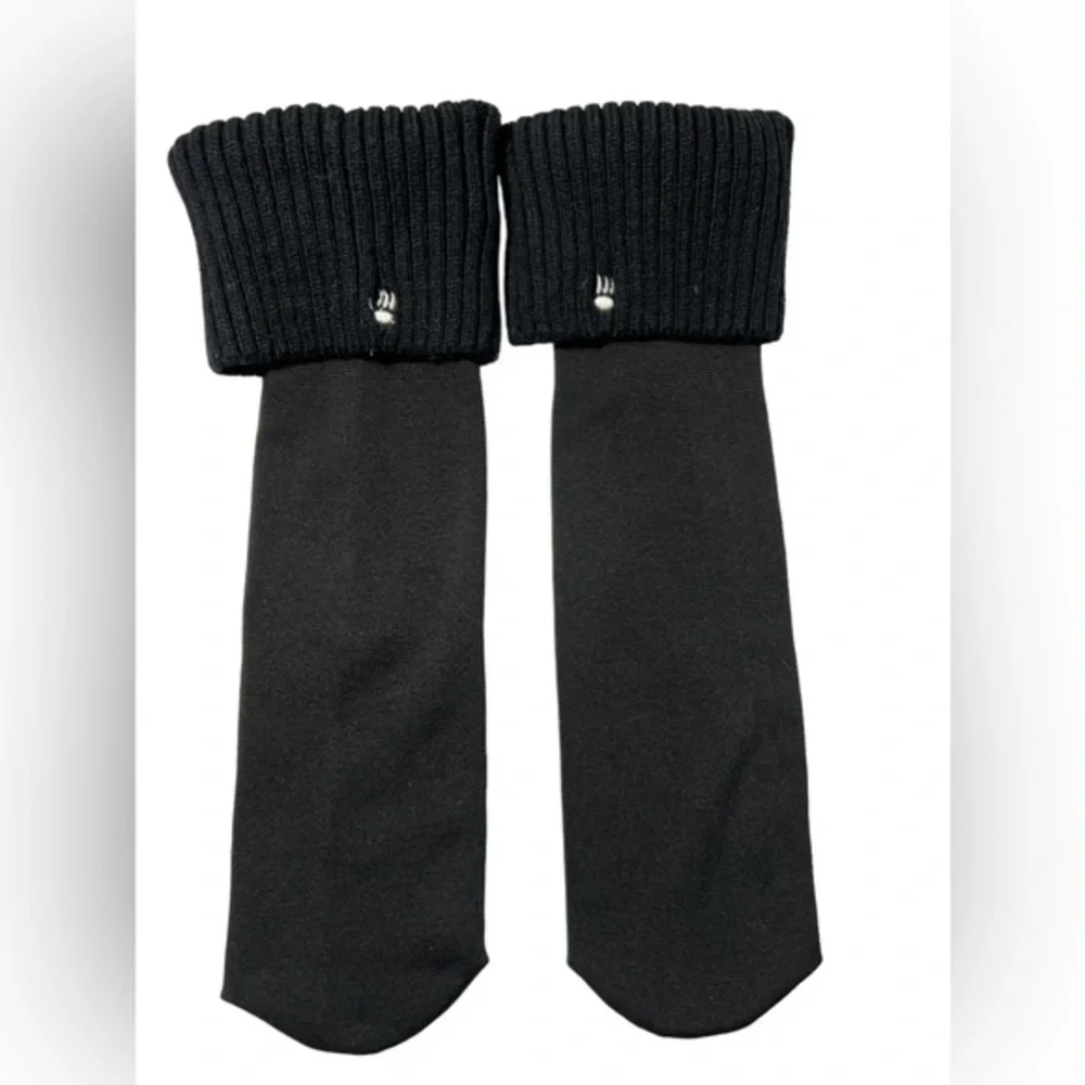 Bearpaw‎ Basic Knit Boot Liner Socks with boot topper women’s all black size 9